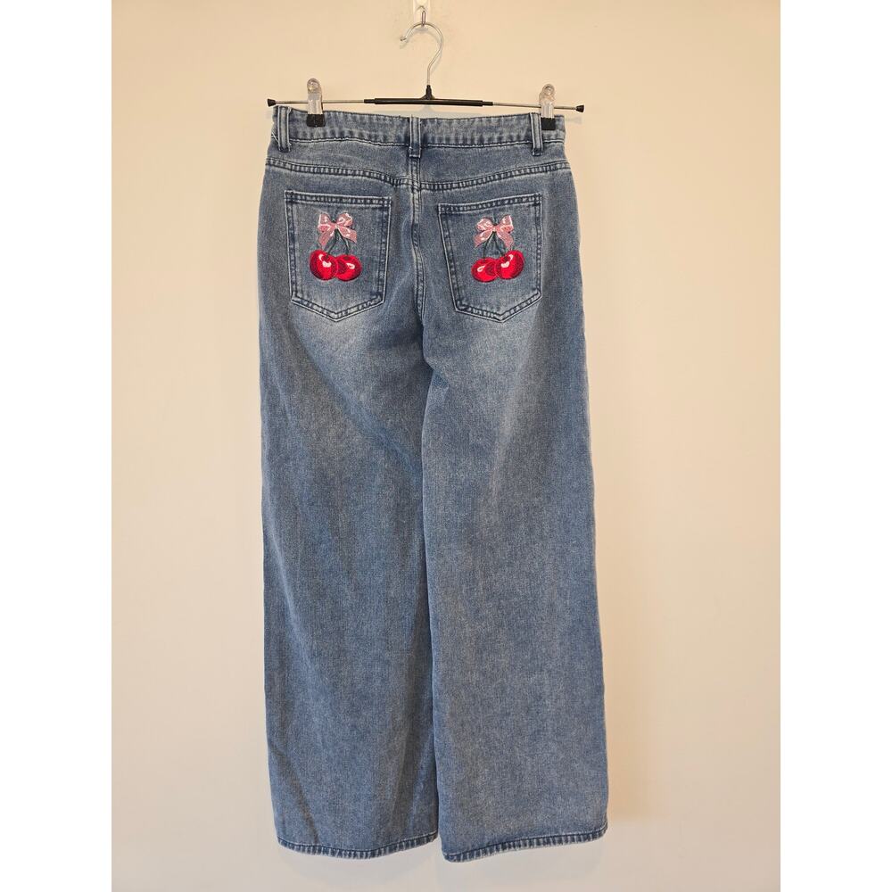 Blue Asphalt Wide Leg jeans with Cherry Pockets Size Small So cute! - Picture 4 of 6